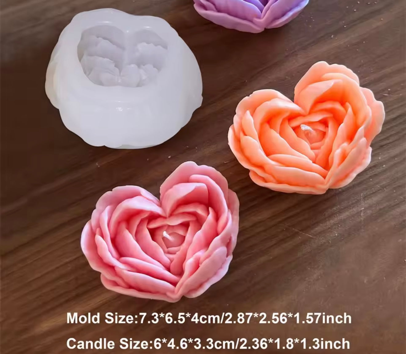 Molde corazón floral