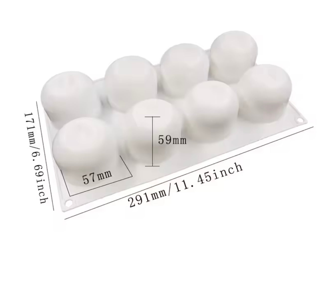 Molde 3D de manzanas 8 cavidades.
