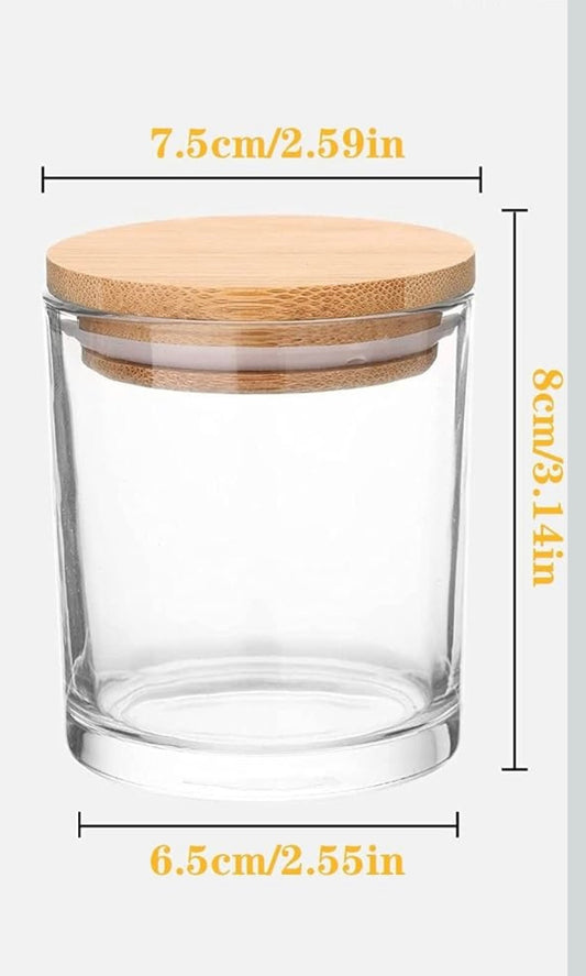 Frasco Pequeño Cilíndrico Con tapa bambú 180ml