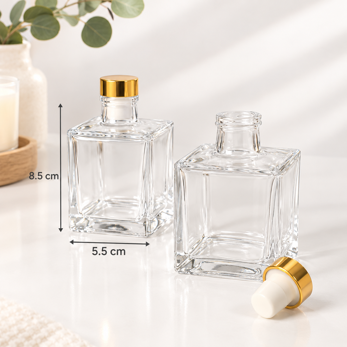 Frasco cuadrado para difusor de varillas 100ml