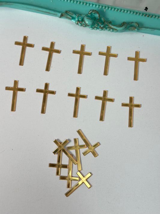 Cruz decorativa de acrílico decorativa 50 piezas