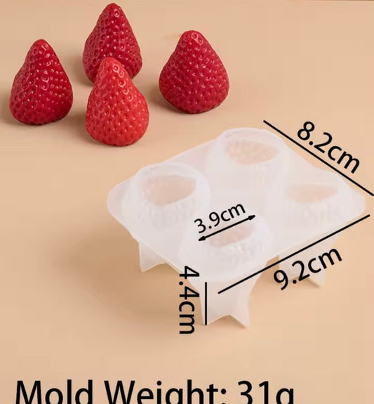Molde Fresas 4 cavidades