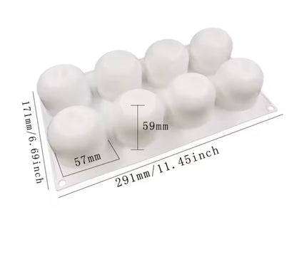 Molde 3D de manzanas 8 cavidades.