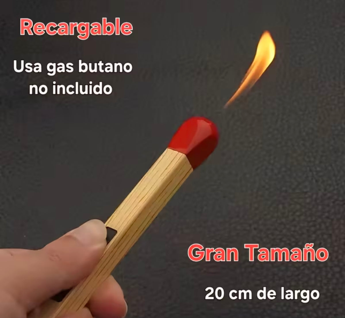 Encendedor en forma de cerillo