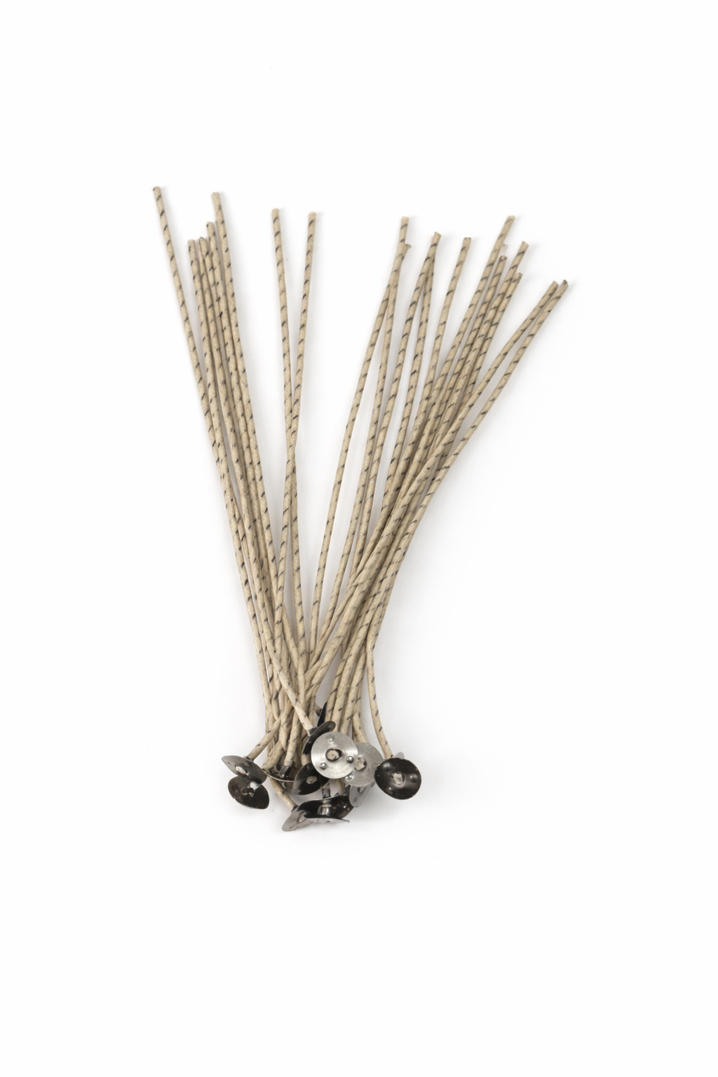 Pabilo Encerado con Ficha de metal y centro de Papel C24 20cm 20 piezas